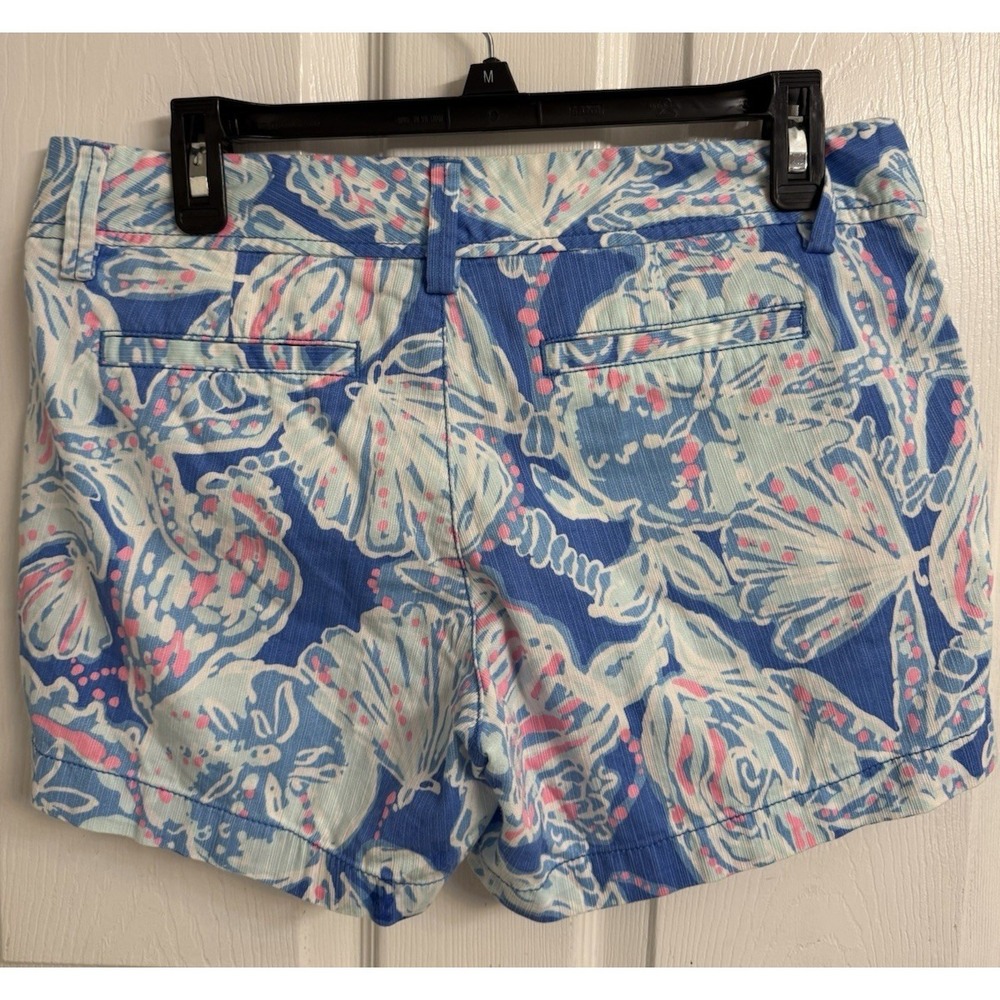 Lily Pulitzer Bay Blue Cotton Callahan Shorts Beach Golf Casual Women's 6 - Picture 2 of 16